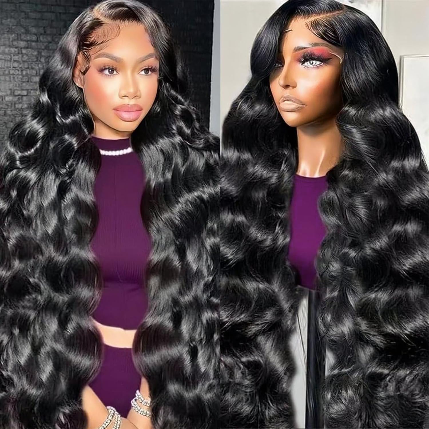 Perruque lace front 13x6 body wave en vrais cheveux humains densité 200 % - BIMKOS